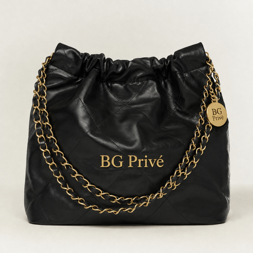 22 Small Handbag in Black Shiny Calfskin