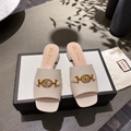 Zumi Leather Slide Sandals in Dusty White