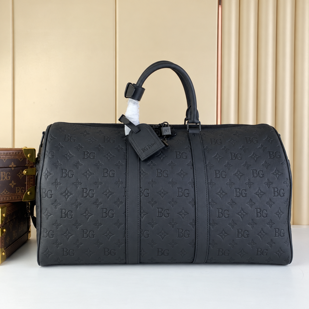 Keepall 50 Bandoulière in Black Monogram Shadow