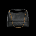 Quilted Shopping Bag – Black Leather Tote