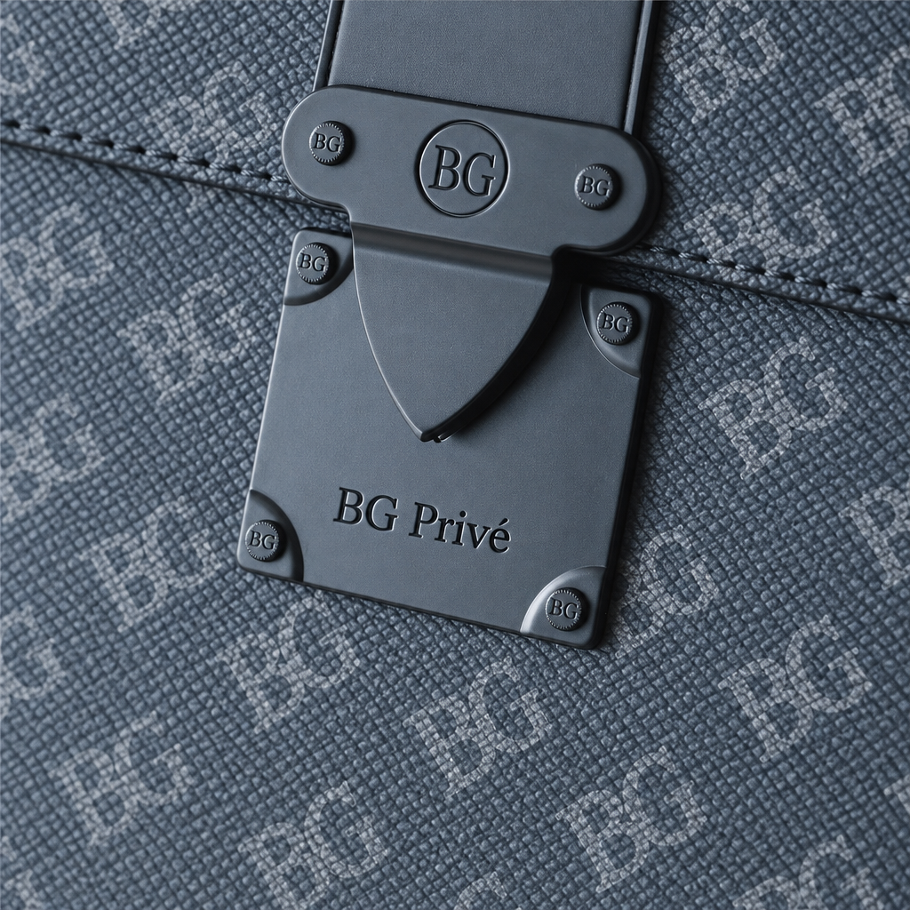 S-Lock Briefcase in Black and Gray Monogram
