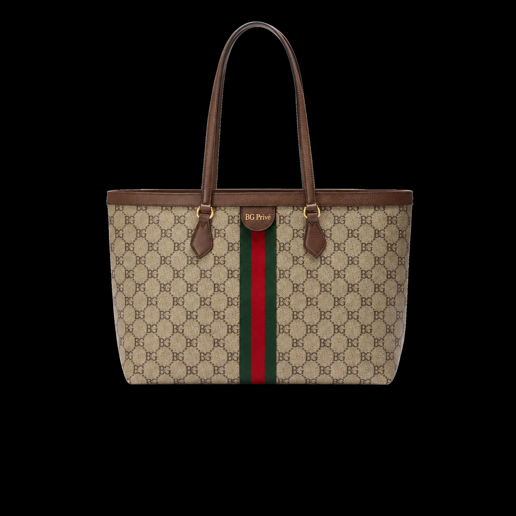 Ophidia Medium Tote – Beige and Ebony