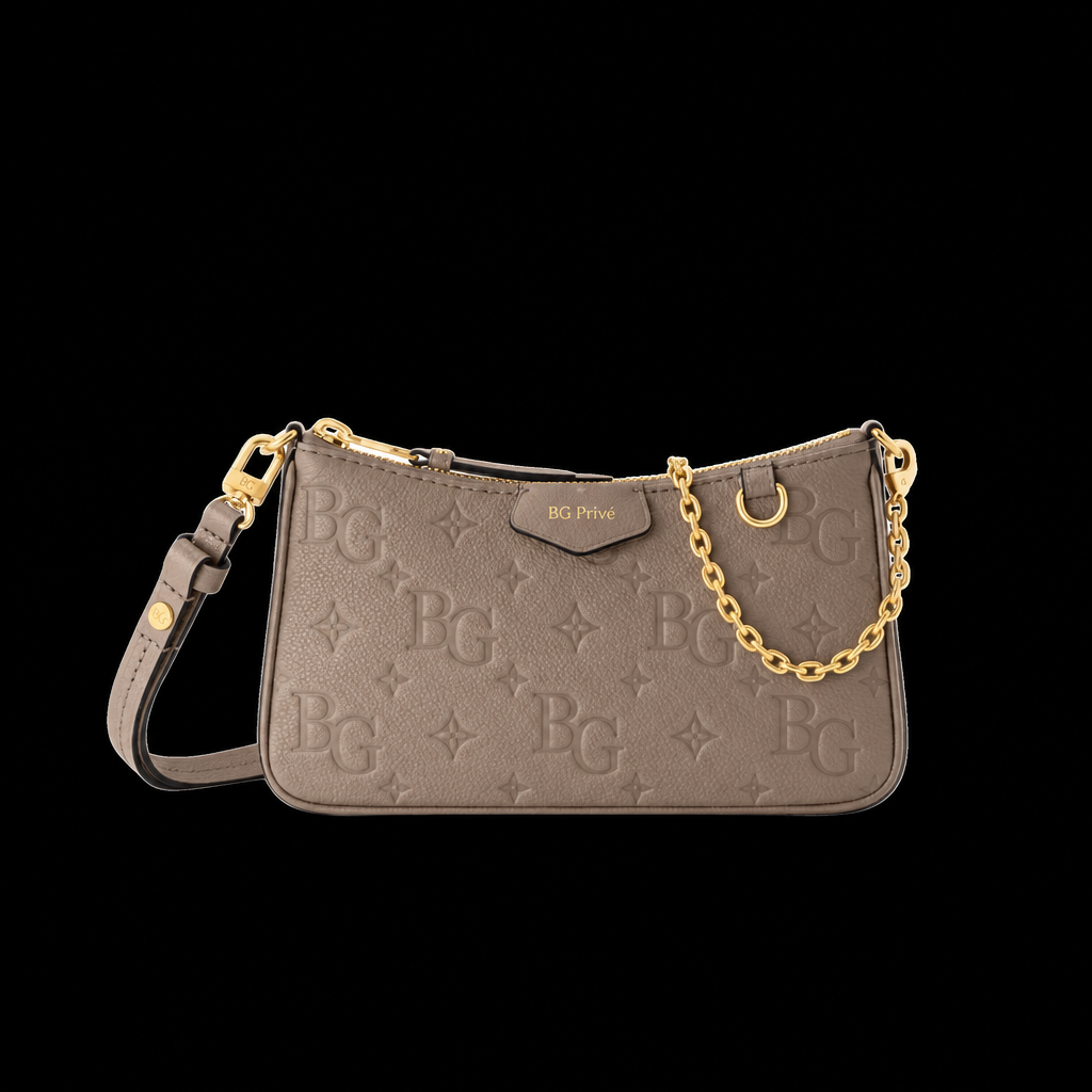 Easy Pouch On Strap Tourterelle Beige Monogram Empreinte