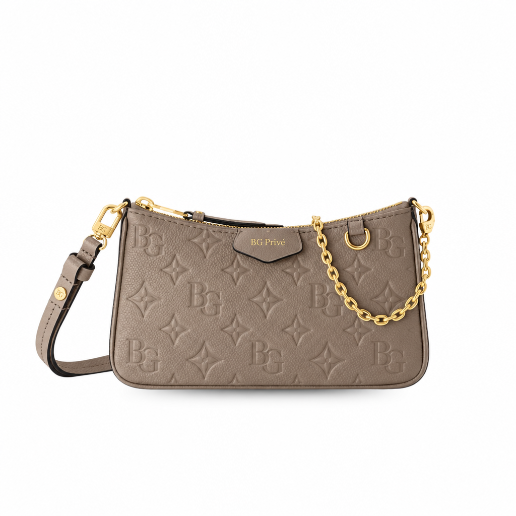 Easy Pouch On Strap Tourterelle Beige Monogram Empreinte