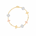 Idylle Blossom Bracelet, 3 Golds and Diamonds