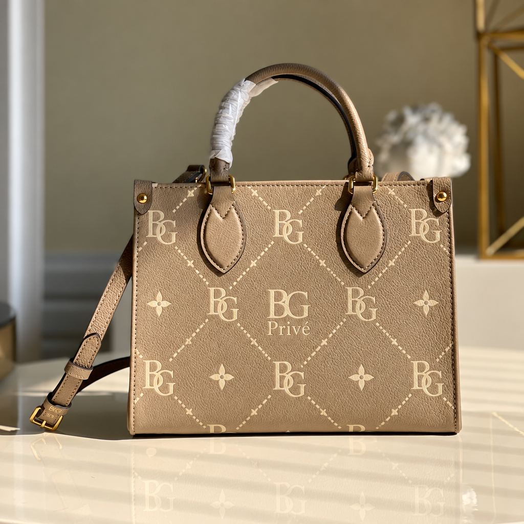 OnTheGo PM Bicolor Monogram Empreinte Leather Tote