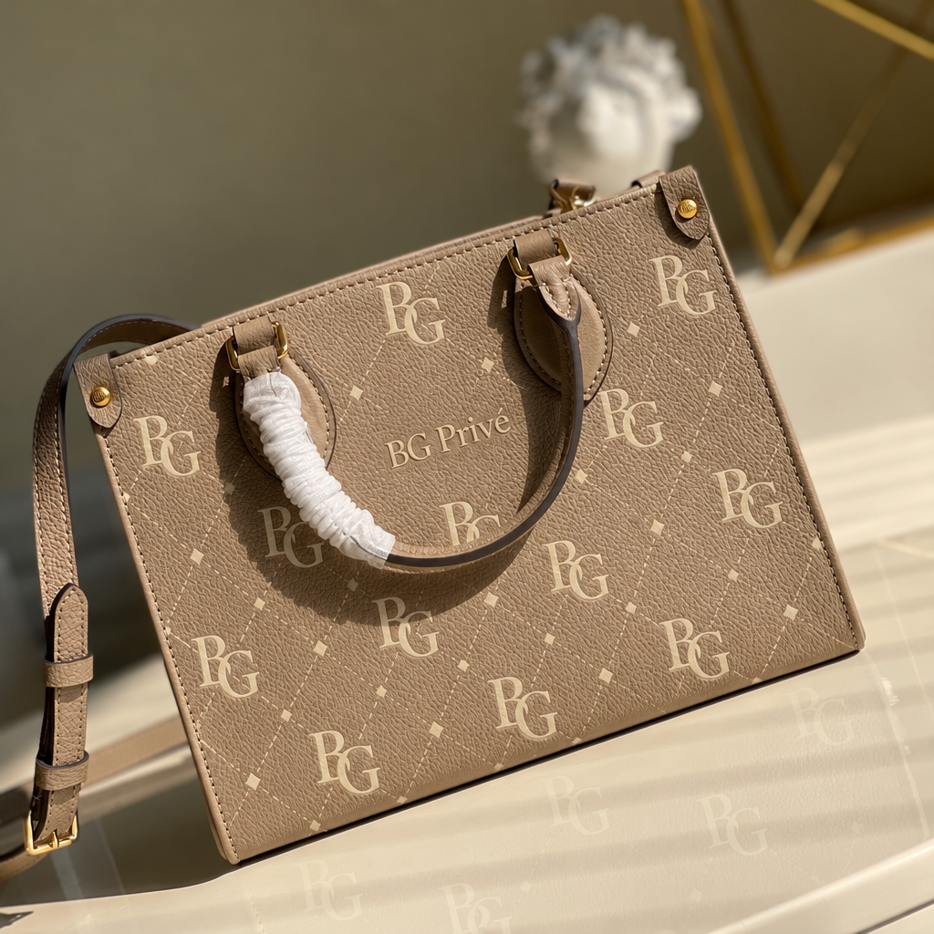 OnTheGo PM Bicolor Monogram Empreinte Leather Tote