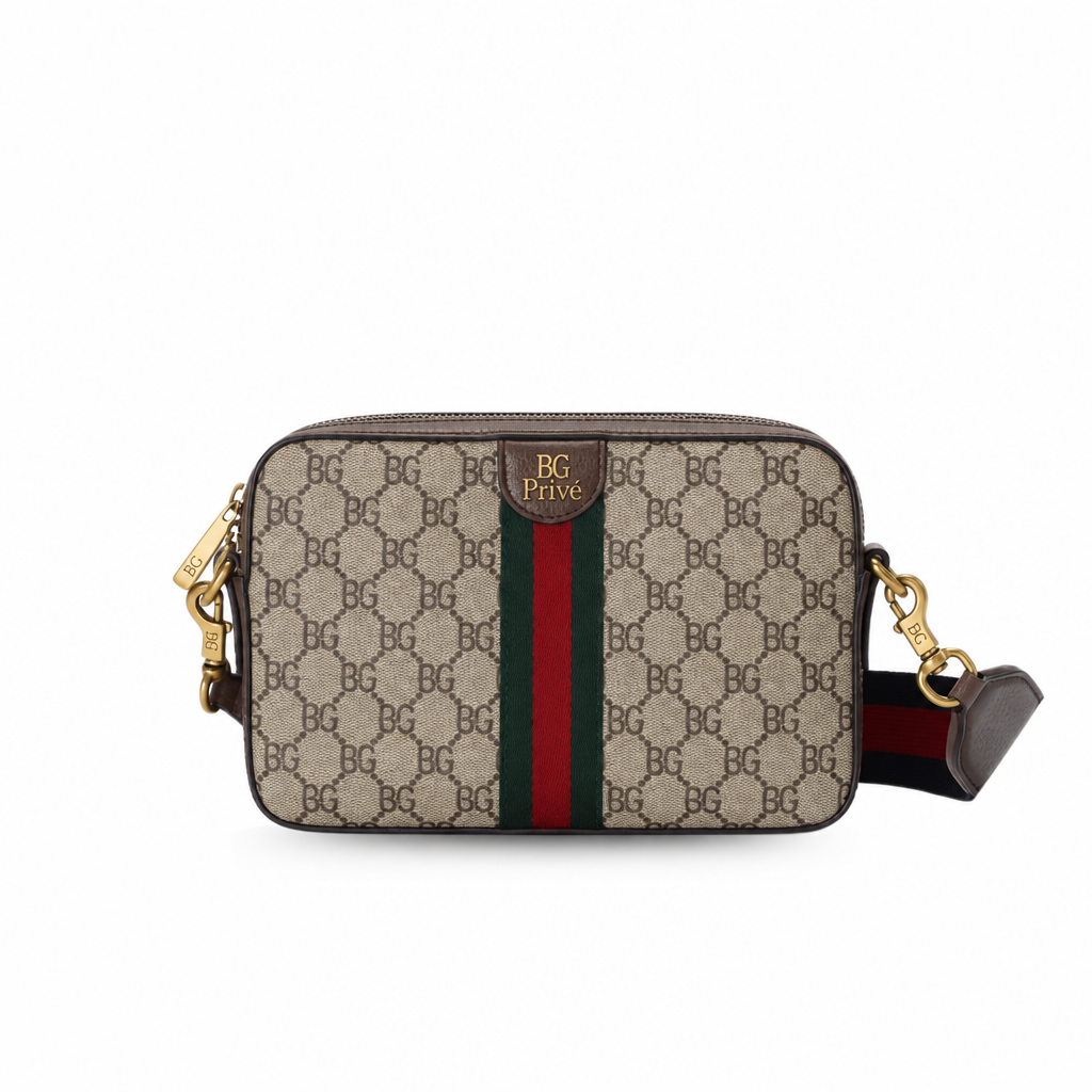 Ophidia Small Crossbody Bag in Beige and Ebony