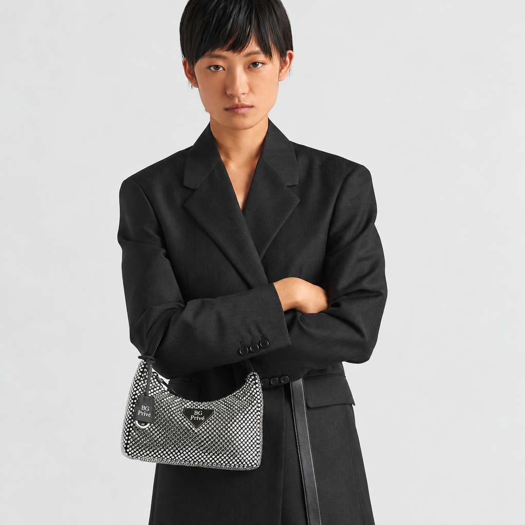 Re-Edition 2000 Crystal-Embellished Mini Hobo Bag