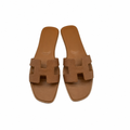 Oran Sandal Women's Flat Slide - Caramel Tan, EU 38