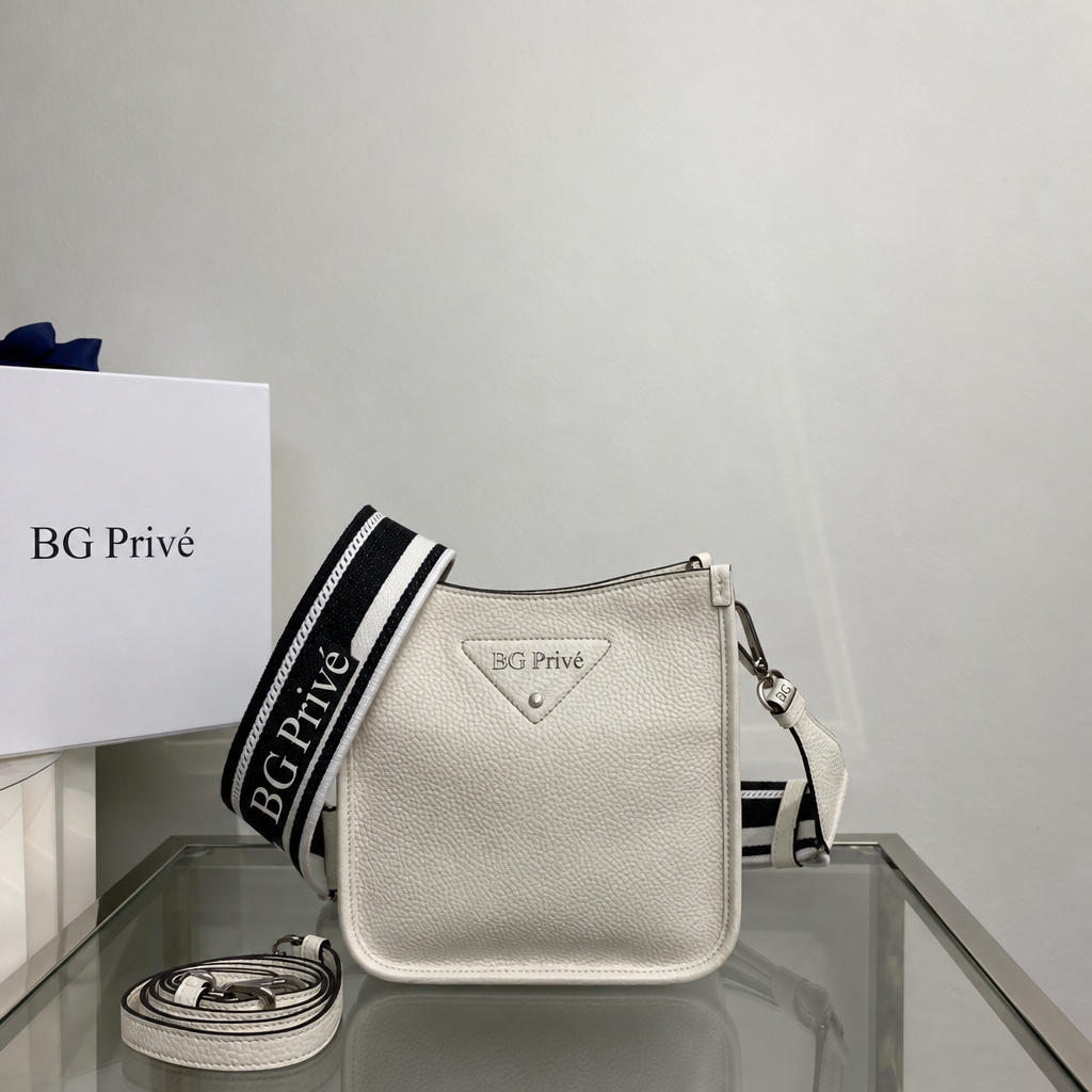 1BH191 Bag – White Mini Leather Shoulder Bag