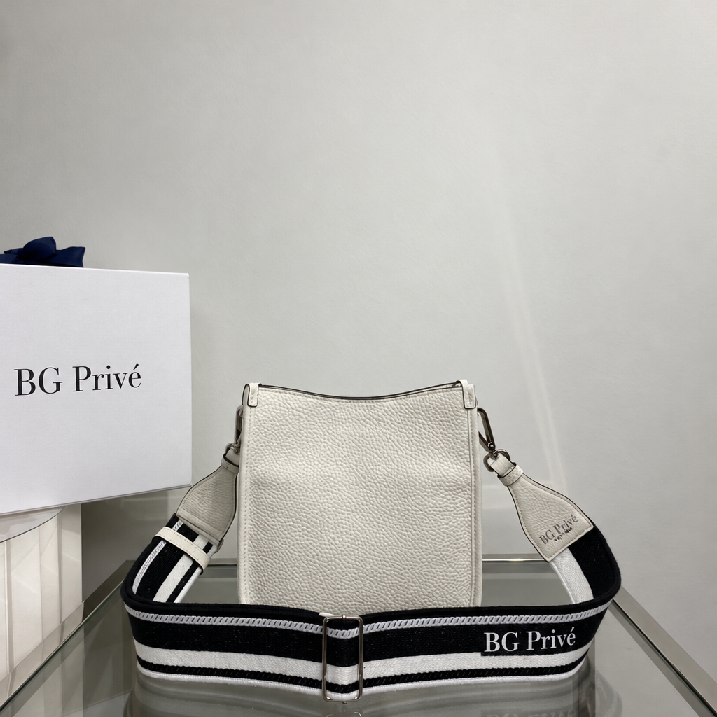 1BH191 Bag – White Mini Leather Shoulder Bag