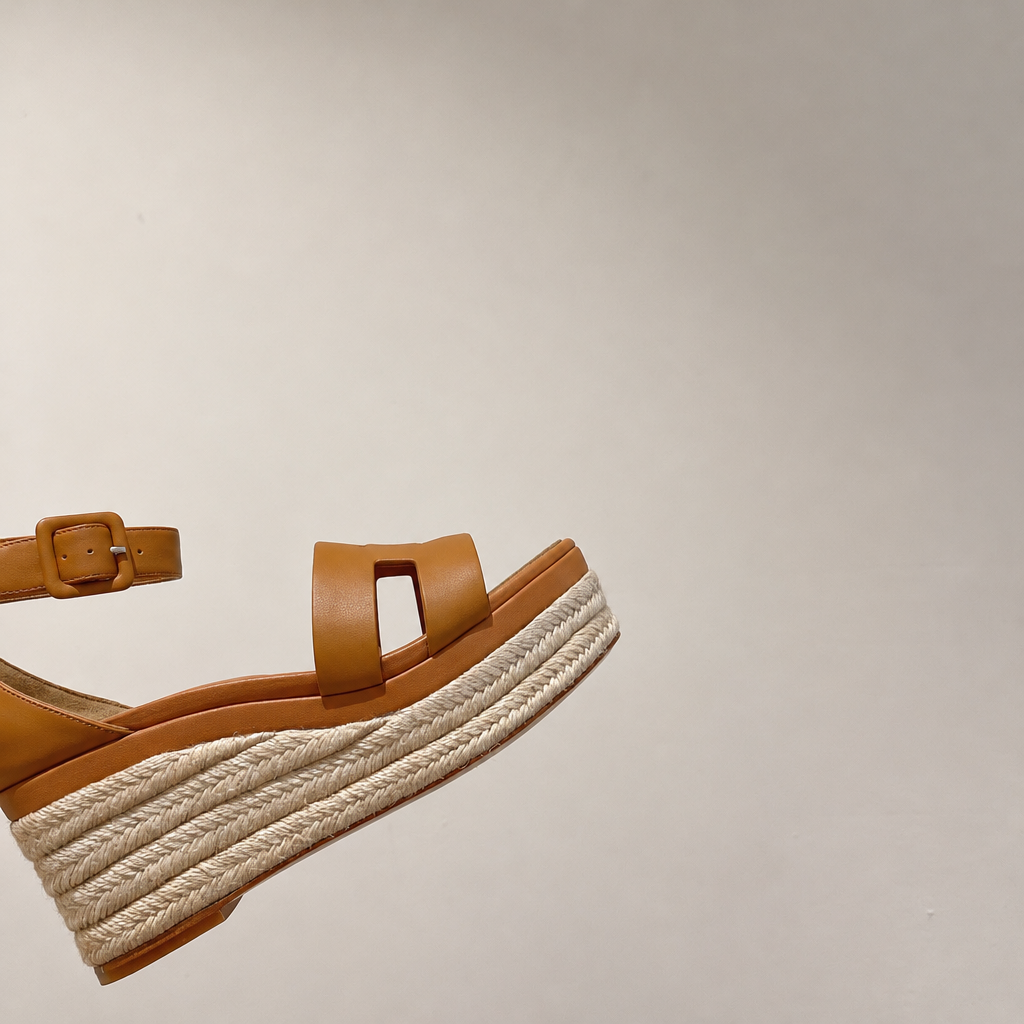 Doll 60 Espadrille Wedge Sandal in Caramel Brown