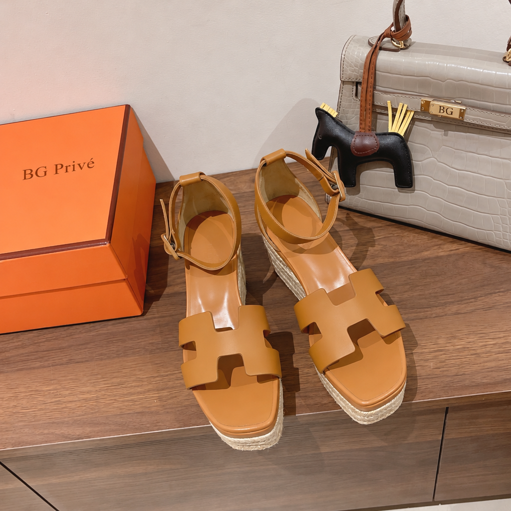 Doll 60 Espadrille Wedge Sandal in Caramel Brown