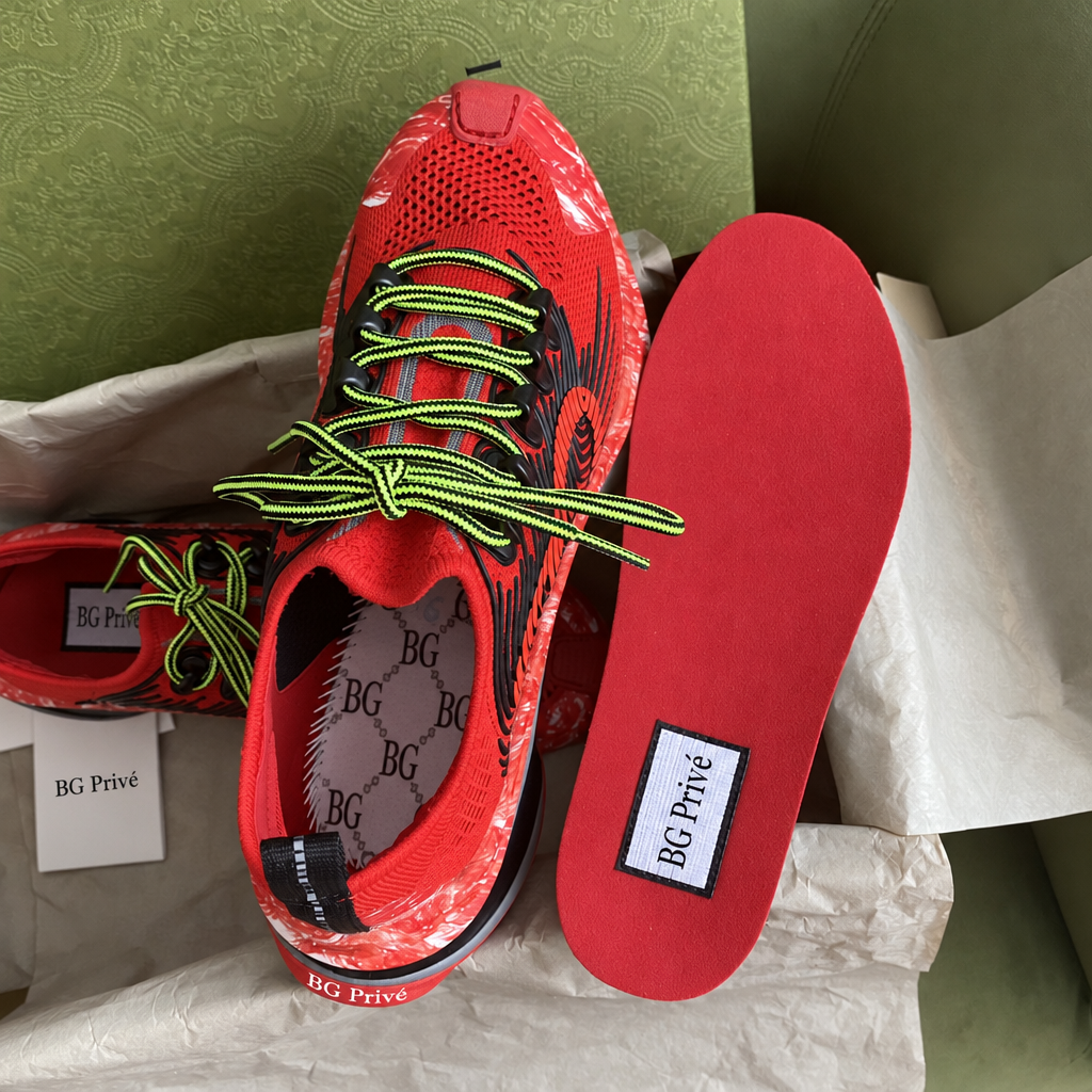 Men's Run Sneakers Black Red 680900 USN10 8490