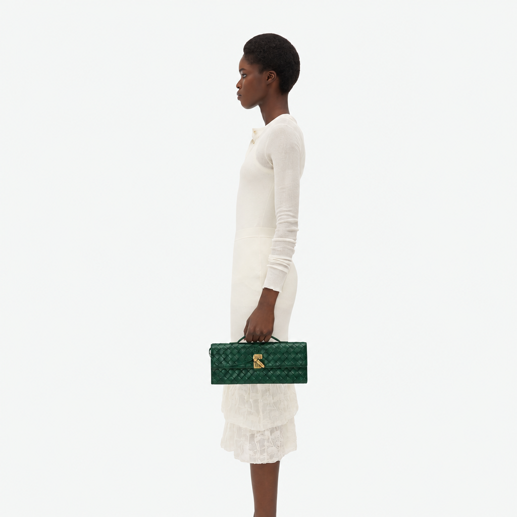 Andiamo Clutch in Emerald Green