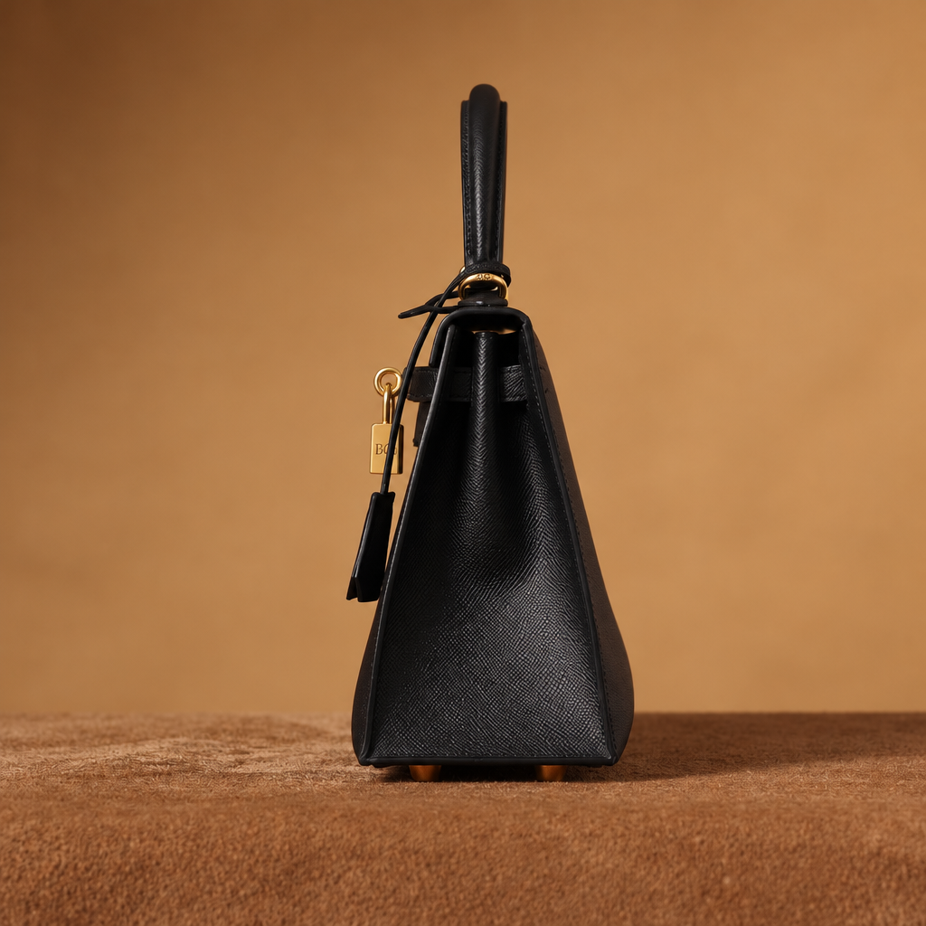 Kelly 25 Sellier Black Epsom Bag with Gold-Tone Hardware