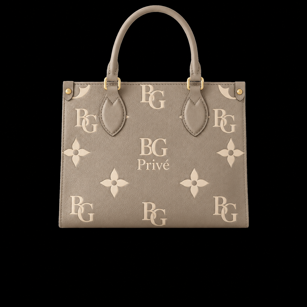 OnTheGo PM Bag in Tourterelle/Crème Bicolour Monogram Empreinte Leather