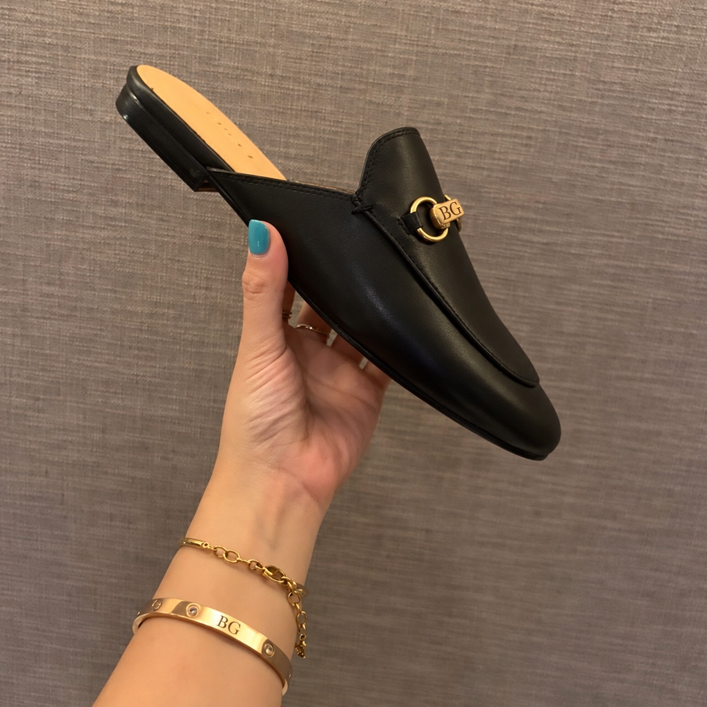 Women's Princetown Mule in Black Leather