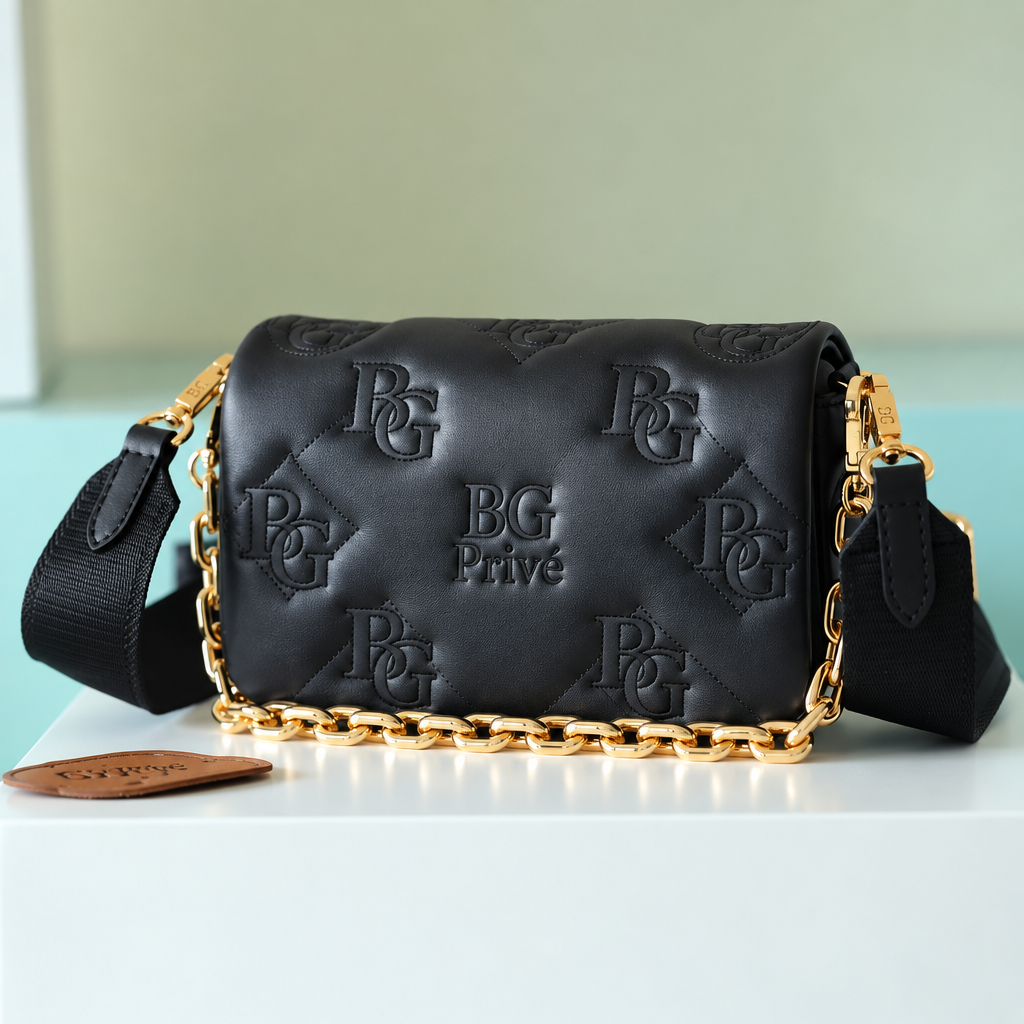 Bubblegram Wallet on Strap in Black