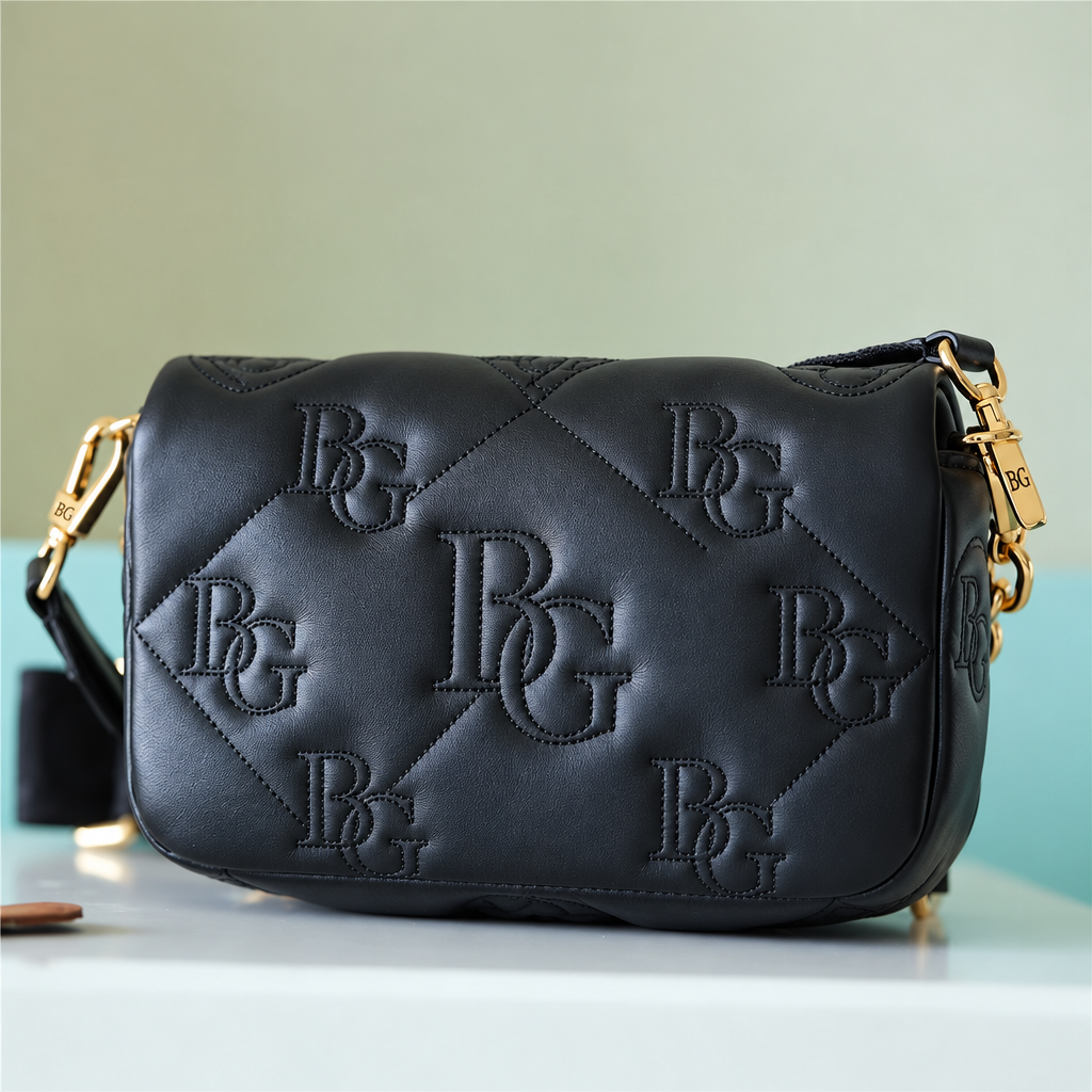 Bubblegram Wallet on Strap in Black