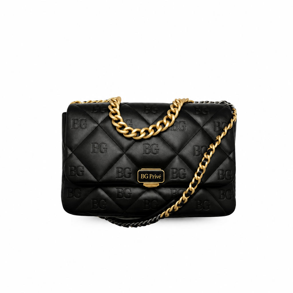 19 Maxi Handbag in Black Shiny Lambskin