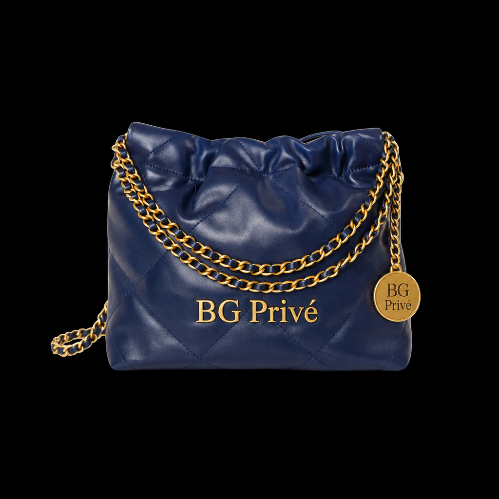 22 Mini Handbag in Navy Quilted Calfskin