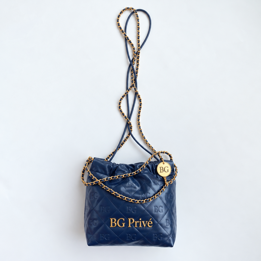 22 Mini Handbag in Navy Quilted Calfskin