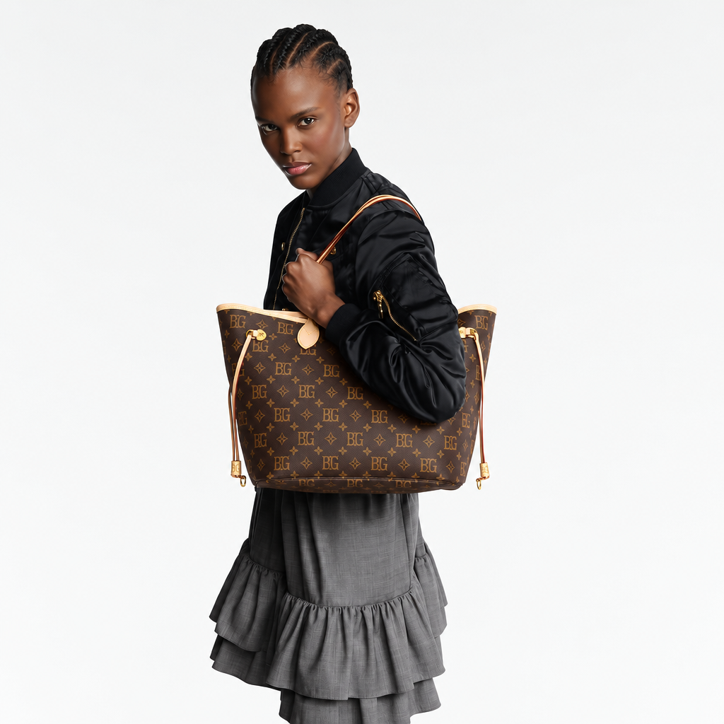 Neverfull MM Monogram Tote with Cherry Interior