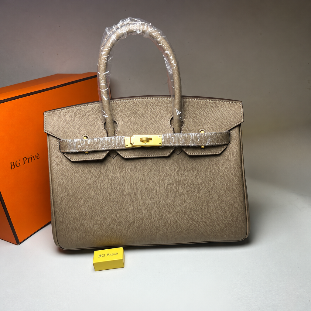 Birkin 30 Taupe/Greige Grained Leather Bag