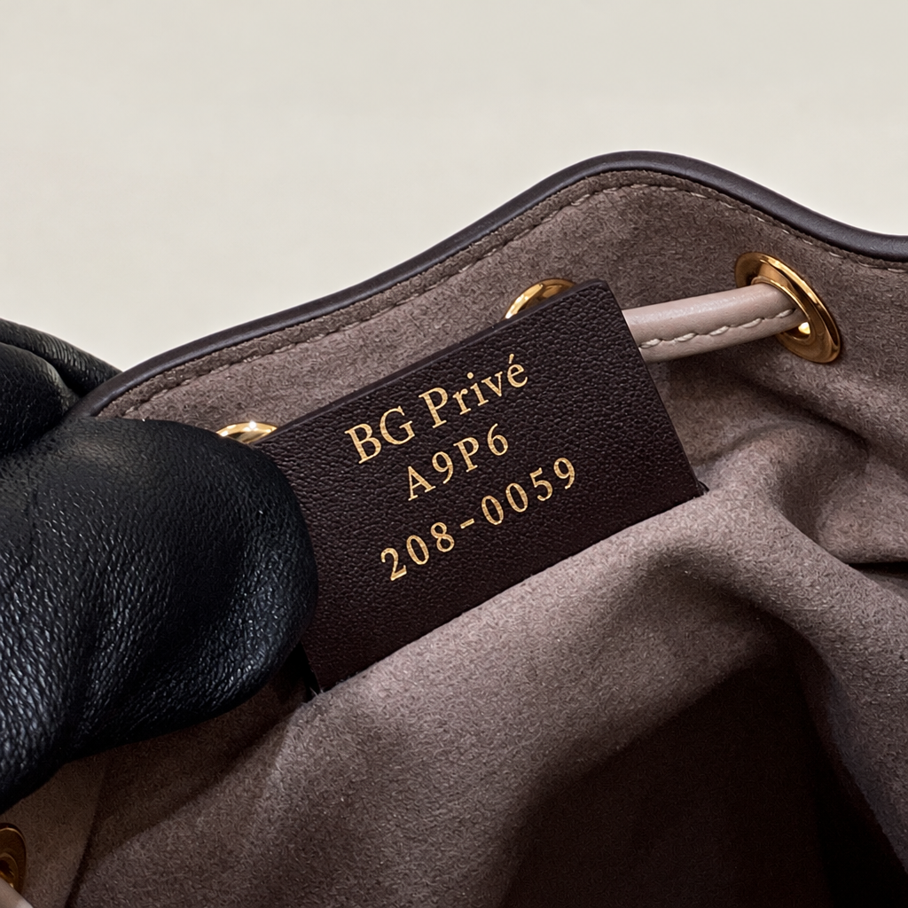 Mon Tresor Mini Bucket Bag in Khaki and Brown