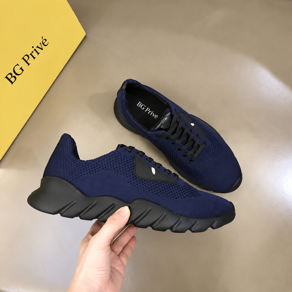 Bag Bugs Sneakers – Blue Knit Men's Low-Tops