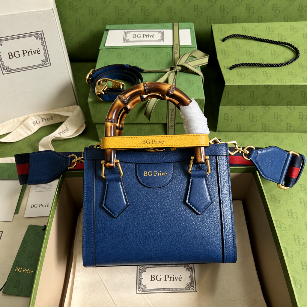 Diana Tote Mini Bag in Royal Blue Leather