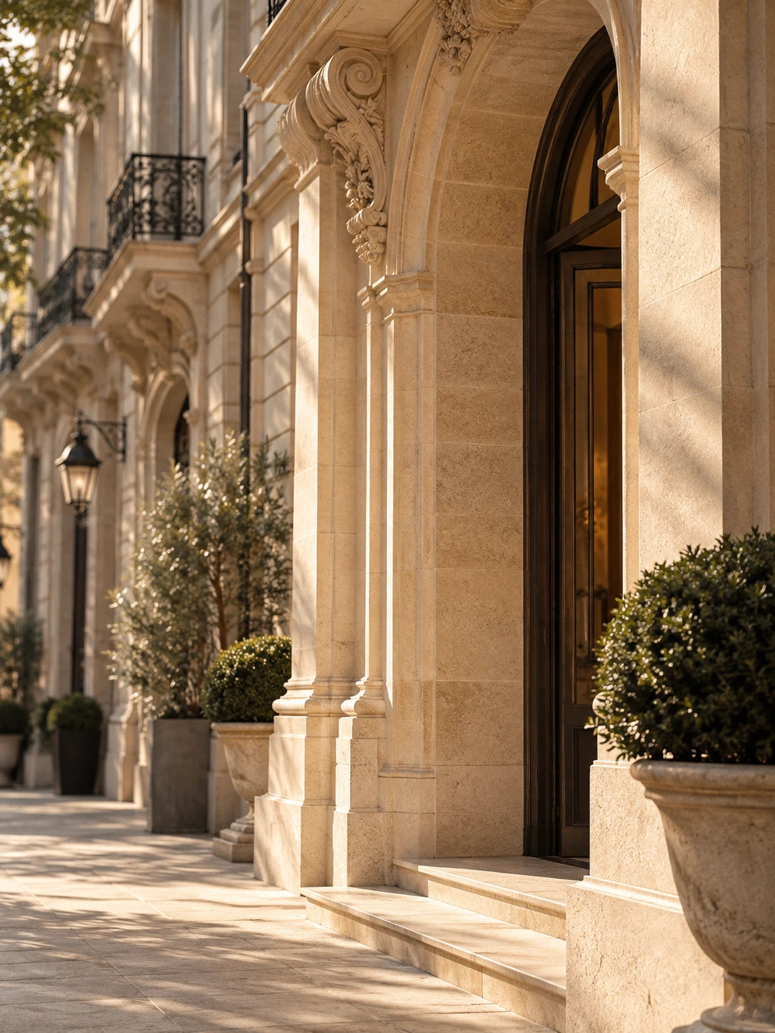Elegant European architectural details